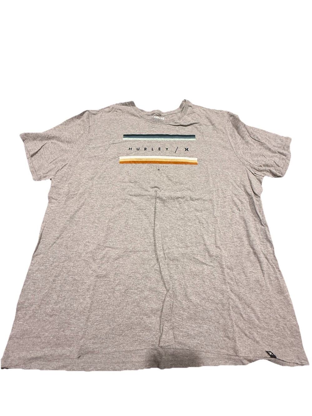 Hurley Mens XXL Gray Logo Graphic T Shirt Short Sleeve Surf Skate